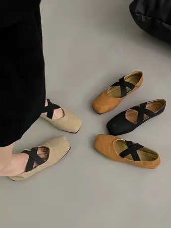 法式复古单鞋配裙子玛丽珍鞋浅口鞋芭蕾舞鞋秋冬软底女鞋子平底鞋图片