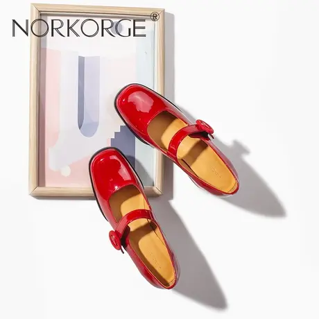 中国红玛丽珍单鞋女鞋图片