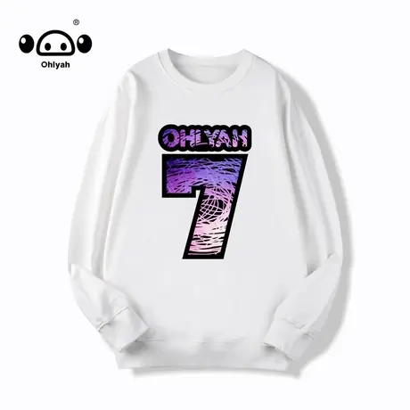 Ohlyah日系少年感卫衣字母印花春秋薄款无帽宽松学生卫衣女长袖商品大图