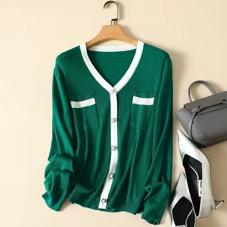 清仓！秋季新款针织羊毛假开衫女外搭长袖宽松显瘦百搭外套毛衣女图片