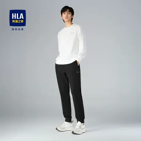 HLA/海澜之家2023抽绳松紧腰休闲裤秋弹力撞色直筒卫裤裤子男商品大图