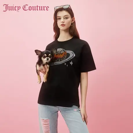 Juicy Couture橘滋2024早春穿搭新款烫钻上衣短袖T恤女打底衫内搭商品大图