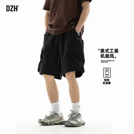 男士黑色工装短裤男夏外穿美式五分裤薄款休闲裤子高街2025新款潮商品大图