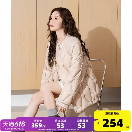 唐狮2025冬季新款女羽绒服保暖净色休闲设计感羽绒外套潮流小众w5图片
