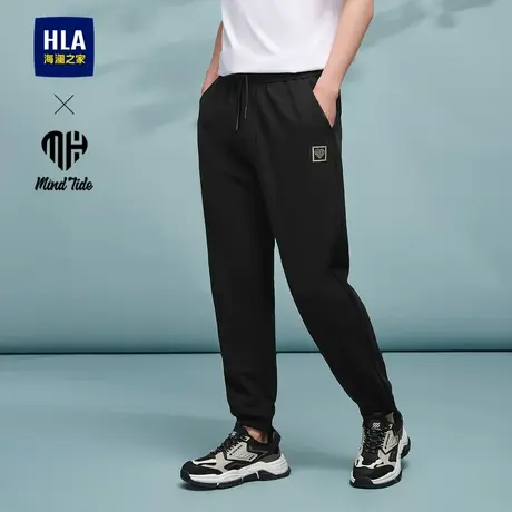 HLA/海澜之家亦心即为系列卫裤25春夏新系带松紧腰精致logo裤子男商品大图