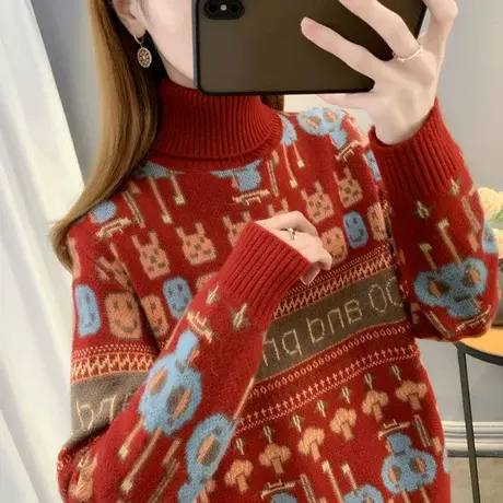 冬季半高领女毛衣加厚女装2023年新款爆款时尚洋气打底衫女内搭商品大图