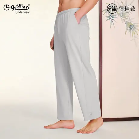 金利来雅系列纯棉休闲男士长裤家居服睡裤春夏季薄款宽松舒适透气商品大图