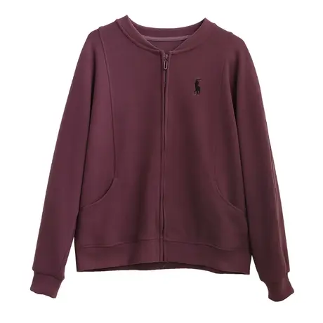 dza 文艺复古全棉短外套女2023春季纯色卫衣外搭宽松显瘦开衫上衣商品大图