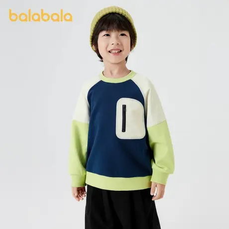 巴拉巴拉童装儿童卫衣男童女童秋装宽松2024新款撞色拼接上衣潮流图片