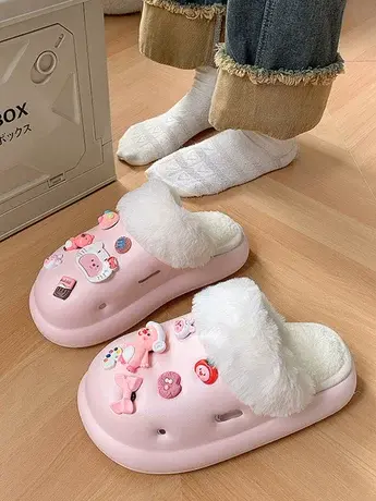 2023新款棉拖鞋女包跟秋冬季厚底室内家居休闲可爱防滑情侣棉拖商品大图