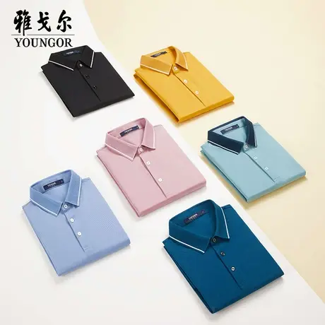 雅戈尔奥莱 男装抗菌T恤商务休闲翻领POLO衫短袖T恤男图片