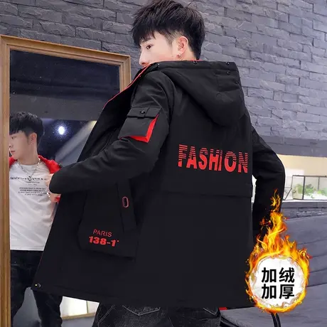 棉衣男冬季加厚加绒保暖韩版港风青年冬装棉袄羽绒棉服外套中长款商品大图