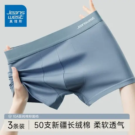 GV真维斯男士内裤纯棉抗菌简约纯色系秋季平角裤男生四角短裤衩K商品大图