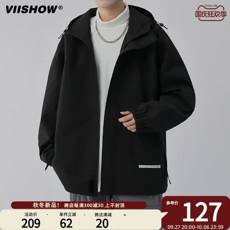 VIISHOW冲锋衣外套男日系潮牌vntage连帽秋季上衣服宽松百搭夹克商品大图