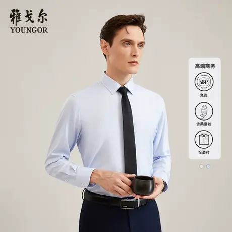 【桑蚕丝棉羊毛】TP系雅戈尔衬衫秋季高质商务TNDP装衬长袖衬衫商品大图