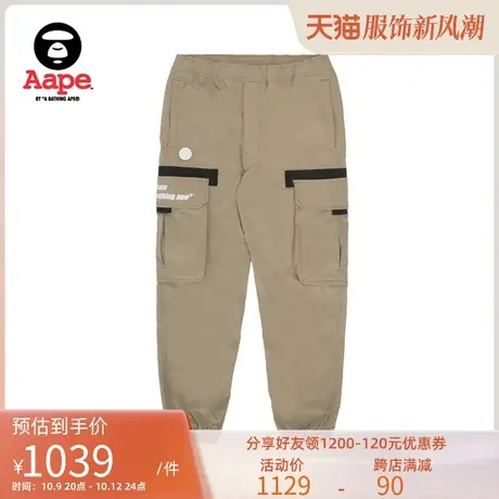 Aape旗舰店男装秋冬猿颜徽章字母图案印花口袋工装裤长裤6958XXL商品大图