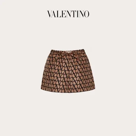 【季末优惠】华伦天奴VALENTINO女士V标志罗缎短裤图片