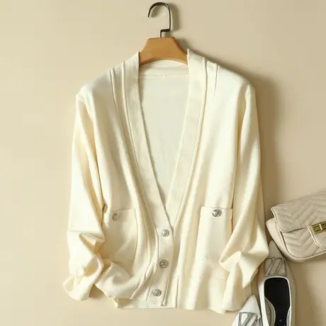 早春针织开衫女春装2024年新款外搭洋气毛衣外套春秋百搭早秋上衣图片