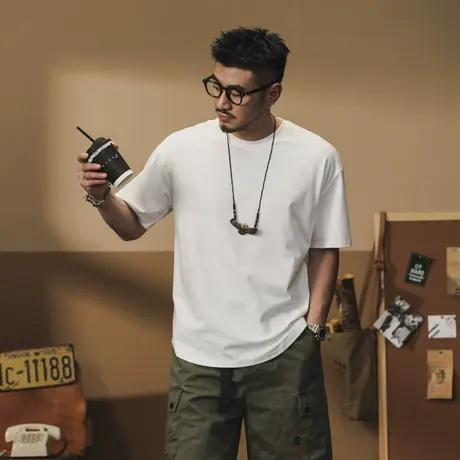 Modi Nick/摩帝尼克百搭男款T恤夏季薄款美式短T休闲简约时尚T恤商品大图