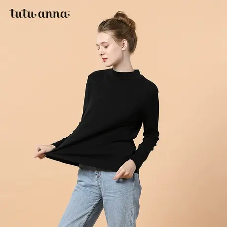 tutuanna秋冬保暖内衣女纯色立领保暖上衣可外穿打底衫内搭女内衣商品大图