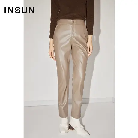 COVER冬季轻率性烟管裤光泽感百搭休闲裤图片