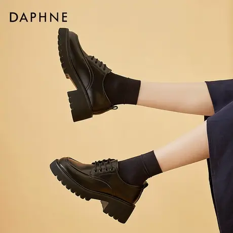 达芙妮正装小皮鞋女鞋职业春秋英伦风通勤工作上班高跟2022年夏季图片