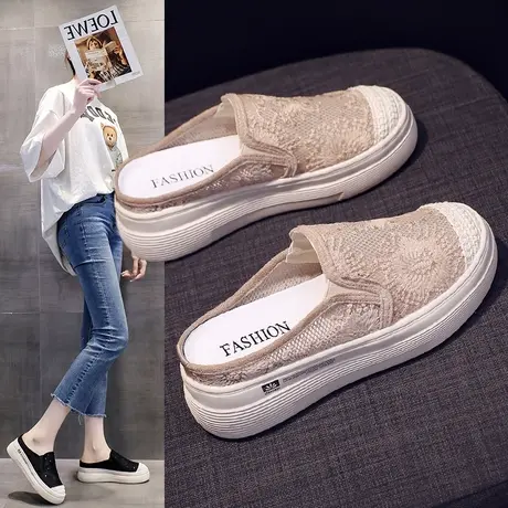 包头半拖鞋女夏外穿小香风渔夫鞋2024新款凉鞋女款一脚蹬凉拖鞋子商品大图