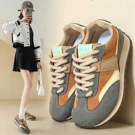 女鞋2024新款春季潮流休闲跑步阿甘鞋女士小个子增高莆田老爹潮鞋商品大图