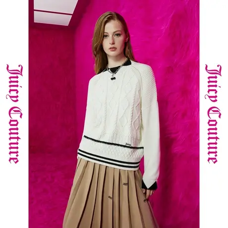 Juicy Couture橘滋初秋冬新款低调气质牌提花半高领女毛衣商品大图