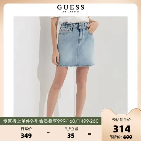 GUESS 女士自然舒适通勤经典简约牛仔短裙-Q2GD558105Z图片