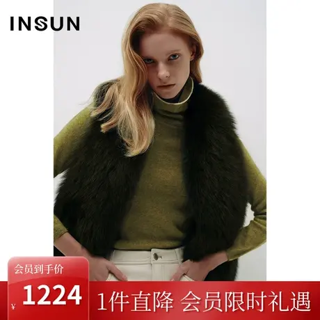 恩裳COVER冬季2022时尚轻奢狐狸毛装饰潮流保暖舒适水貂马甲图片