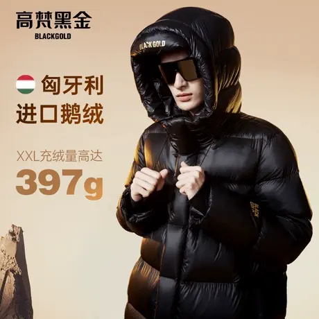【高梵黑金鹅绒服】先锋2.0八格羽绒服男冬季新加厚长款外套反季图片