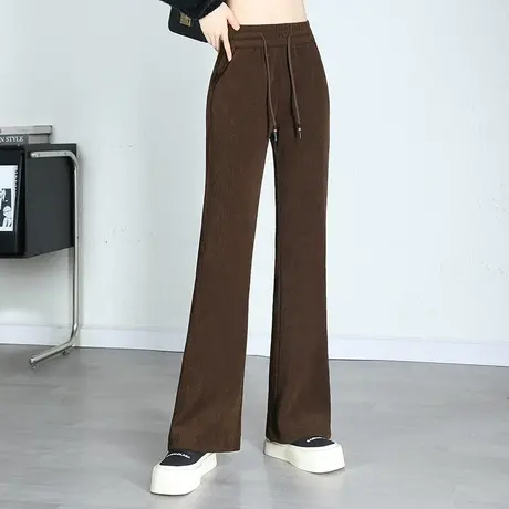 系带松紧腰微喇裤高腰时尚气质长裤女秋季2023新款韩版显瘦休闲裤商品大图