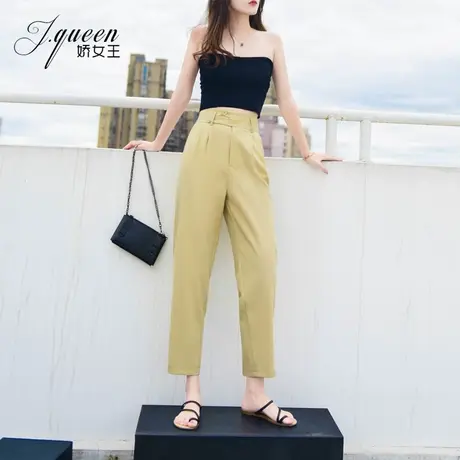 高腰哈伦裤女垂感夏季时尚韩版宽松显瘦休闲百搭九分小脚萝卜裤子商品大图