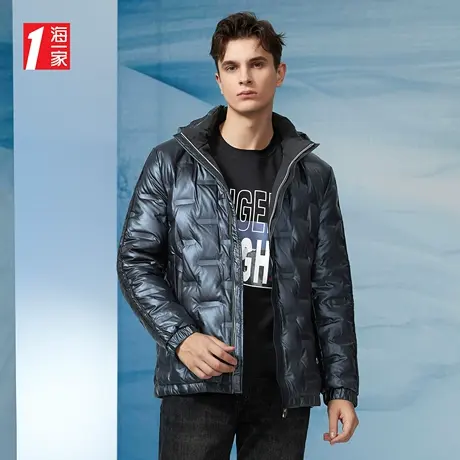 海一家潮流时尚外套冬季保暖防风休闲连帽保暖舒适羽绒服男图片