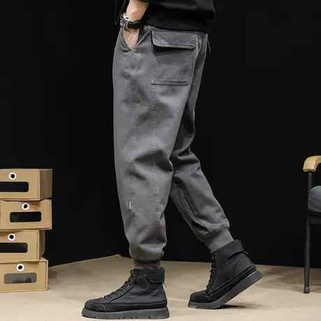 2023新款休闲裤男秋季宽松秋冬款哈伦裤束脚男士裤子男裤潮牌春秋图片