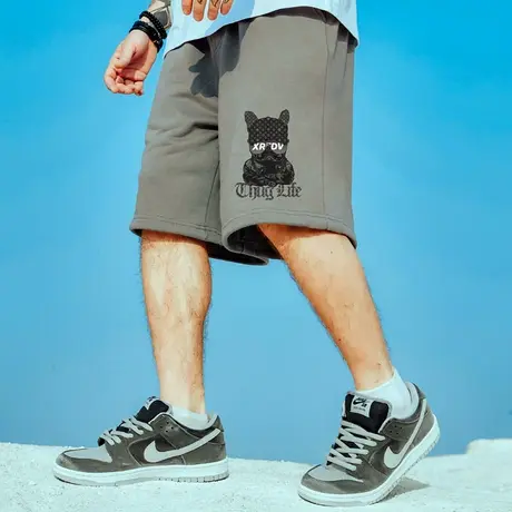 男裤胖子纯棉加肥加大码宽松加肥加大潮牌运动五分裤情侣短裤夏季商品大图