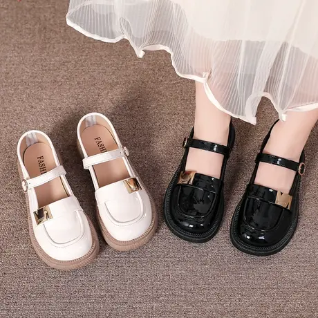 法式玛丽珍女鞋子单鞋春秋2023新款厚底乐福鞋日系jk英伦风小皮鞋商品大图