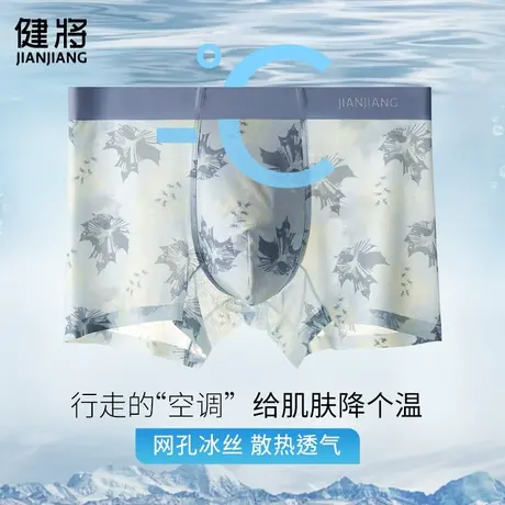 健将内裤男生冰丝感无痕抗菌四角裤大码运动青少年平角裤夏季薄款图片