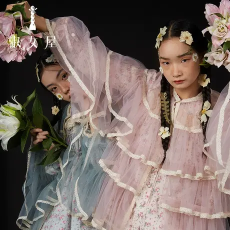 淑女屋官方旗舰店22新品女王的纪念品系列高级气质唯美雪纱女上衣图片