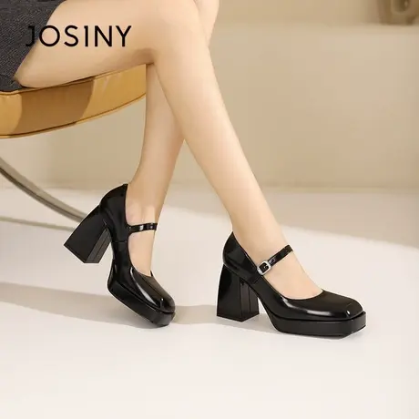 Josiny/卓诗尼高跟鞋2023夏秋新款气质仙女风玛丽珍女鞋时尚单鞋商品大图