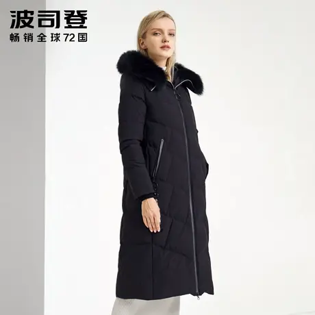 【买3免1】波司登可拆卸狐狸毛领羽绒服中长款过膝羽绒服收腰显瘦商品大图