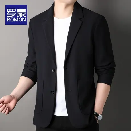罗蒙春季西服外套男单西2024年新款男士上衣春秋商务条纹休闲西装图片