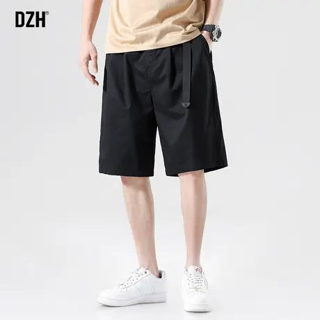 男士黑色5分短裤男夏季外穿工装裤潮牌男裤2023新款五分裤男宽松商品大图