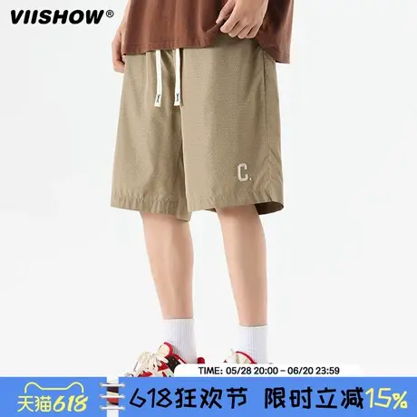 VIISHOW短裤男款夏季网眼透气日系潮流高街休闲宽松运动五分裤子图片