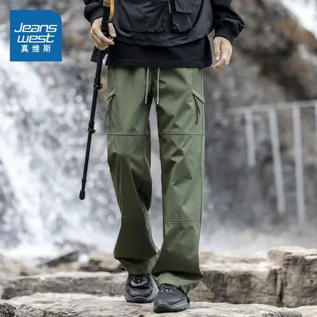 WX真维斯男装2025春季新款宽松潮流美式伞兵裤户外高街男款工装裤商品大图