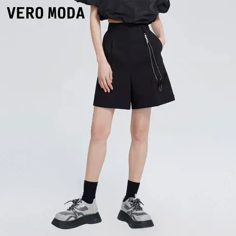 Vero Moda奥莱夏季清仓百搭简约链条装饰A摆休闲百慕大短裤子女商品大图