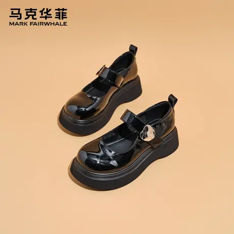 马克华菲浅口乐福鞋女2025夏季新款亮面松糕甜美小香风玛丽珍女鞋图片