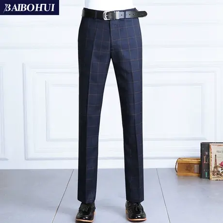 正装春秋西服裤男士英伦修身西裤男韩版潮休闲格子长裤子西裤男商品大图
