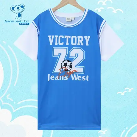 【商场同款】真维斯童装2025夏季新款男童休闲透气72号篮球服短T商品大图